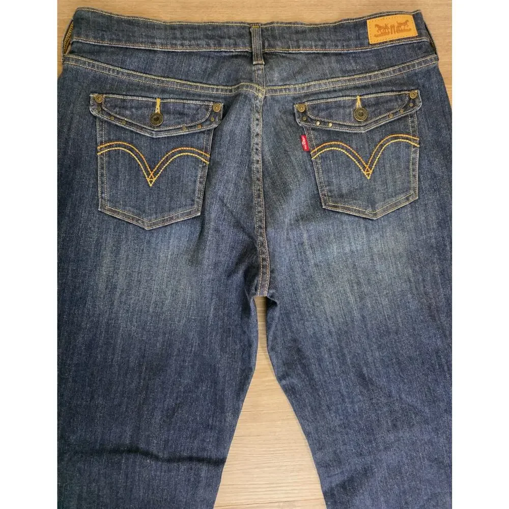 Levi's 515 Bootcut Jeans Dark Wash Flap Pocket Women's Blue Denim 12